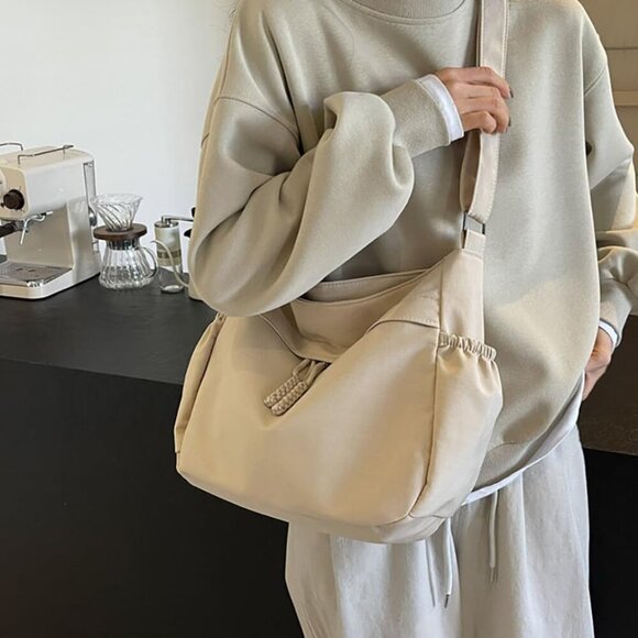 Canvas Crossbody Bag for Women Large Capacity Travel Daily Use Purse - Picture 2 of 7